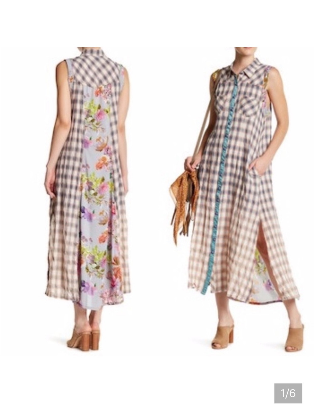 Aratta Silent Journey Alpine Aster Maxi Dress size Medium